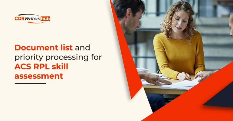 Document list and priority processing for ACS RPL skill assessment