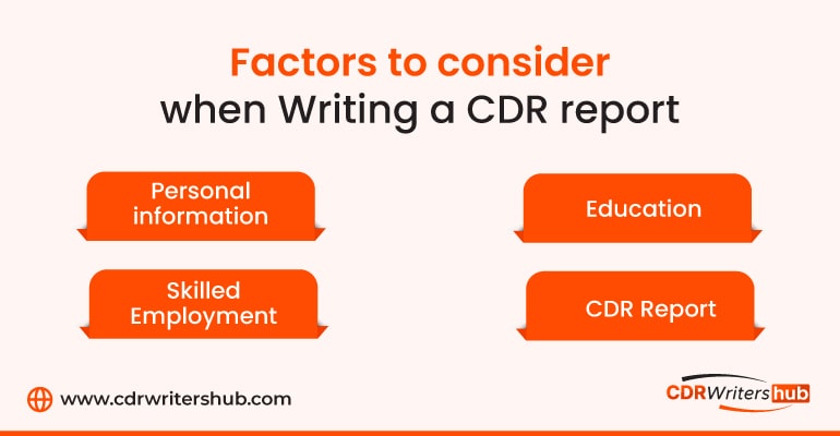 Factors to consider when writing a CDR report for skill assessment